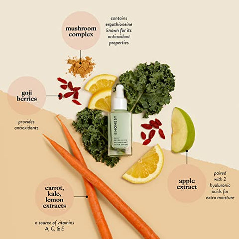 Soro Antioxidante Super Serum Diário Green Juice | Melhora Tom e Textura da Pele | Niacinamida Ácido Hialurônico | Vegano Cruelty Free | 30 ml - Honest Beauty