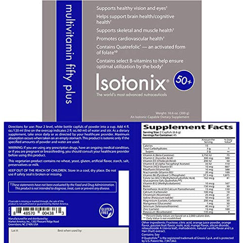 OPC-3 Isotonix - Isotonix Multivitamínico Fifty Plus – Visão e Olhos Saudáveis, Saúde Cerebral, Óssea e Muscular, Contém Quatrefolic, Nutrientes Essenciais, Vitamina B, Market America