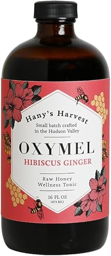 Hany's - Hany’s Harvest Xarope Herbal de Hibisco e Gengibre – 473 ml | Tônico Natural para Bem-Estar, Vinagre de Maçã, Gengibre, Hibisco