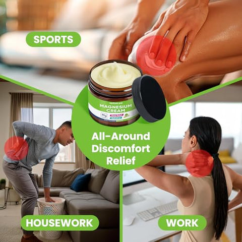 Loção de Magnésio Venture Pal – Creme Tópico de Magnésio para Sono, Cãibras Musculares e Relaxamento, Hidratante, Não Oleoso – Óleo de Coco, Manteiga de Karité – 100g