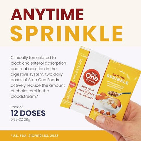 Anytime Sprinkle: Snack Saudável para o Coração com Fitosteróis Vegetais, Ômega 3 e Fibra Alimentar – Granola Vegana Sem Glúten (12 Pacotes) - Step One Foods