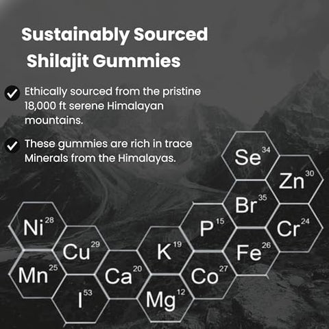 ThriveXwell - Gummies de Potência de Resina de Shilajit Puro do Himalaia para Homens – Marca: Pure