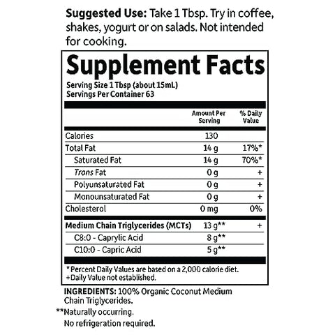 Óleo de Coco MCT Orgânico 100%% Garden of Life Dr. Formulated – 32 fl oz (946 ml), 13g MCTs, Keto