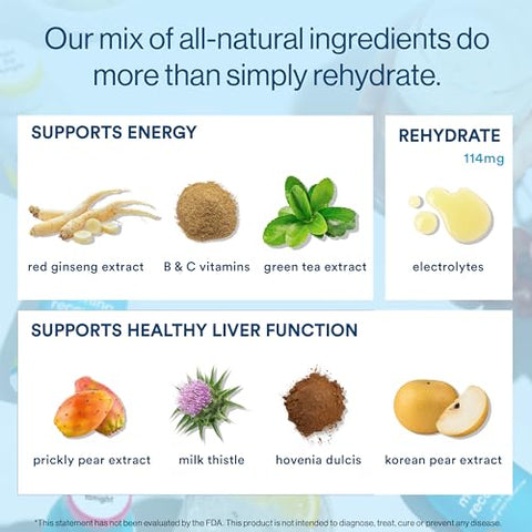 More Labs - Morning Recovery Electrolyte: Bebida de Cardo de Leite com Fórmula Exclusiva para Hidratar Enquanto Bebe para Recuperação Matinal, DHM Líquido Altamente Solúvel, Limão Original, Pacote com 6