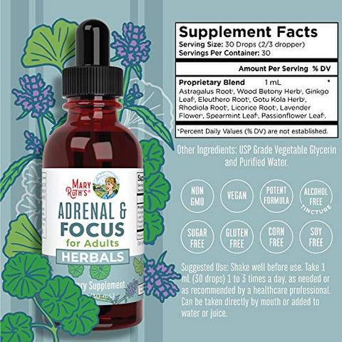 MaryRuth Organics - Suplemento Focus Orgânico USDA com Ginkgo Biloba – Suporte Cerebral, Memória e Adrenalina