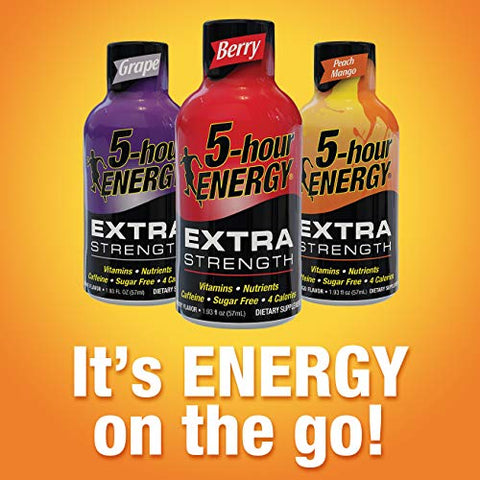 Shot Uva Extra Forte 1,93 Onça (54,7 g) – Embalagem com 24 Unidades - 5-hour ENERGY