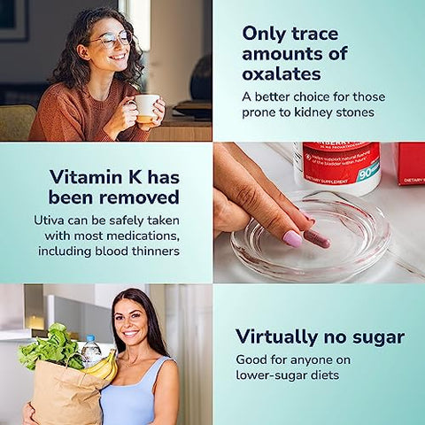 Szio+ - Utiva Cranberry PACs – Ingredientes Clinicamente Estudados 36mg PACs para Prevenção de ITU – Suplemento para Saúde do Trato Urinário para Mulheres e Homens – Comprimidos de Extrato de Cranberry para Bexiga – Marca Utiva