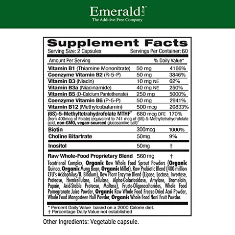 B-Healthy – Complexo de Vitaminas B Vegano – inclui Ácido Fólico Metilado - EMERALD LABS