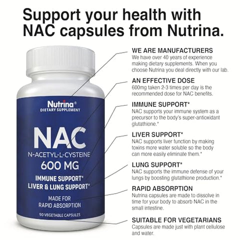 Nutrina - NAC 600 mg – Suporte Imunológico com NAC