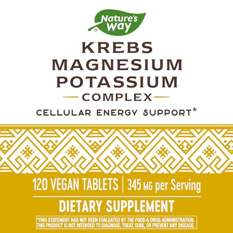 Nature's Way - Nature’s Way Krebs Magnesium Potassium Complex – Suporte Energético Celular – Com Magnésio Lysinate – 100g
