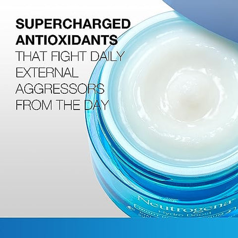 Hydro Boost Hidratante Noturno para o Rosto, Sérum Facial com Ácido Hialurônico para Pele Seca, Livre de Óleo e Não Comedogênico, 50ml - Neutrogena