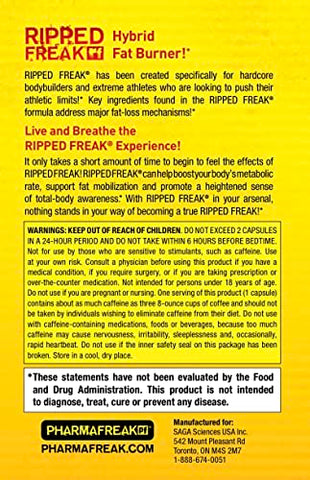Ripped Freak 60ct – Queimador Híbrido de Gordura – EUA – 60 cápsulas - Pharmafreak