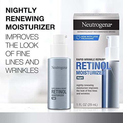 Creme Hidratante Facial Neutrogena Retinol, Reparador de Rugas Rápido, Creme Noturno Anti-Rugas, Rosto Anti-Rugas