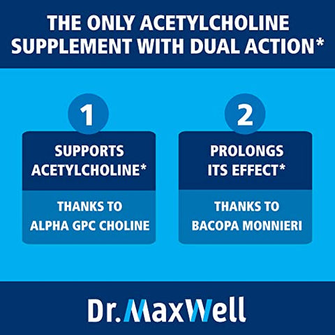 Dr. Maxwell - Acetylcholine, Alpha GPC Choline 600mg Bacopa – Potencialize sua Memória com Confiabilidade