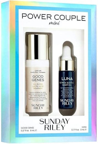Kit de Viagem Sunday Riley Mini Power Couple, 0.4 fl. Oz (12 ml) – Resultados Incríveis para sua Pele