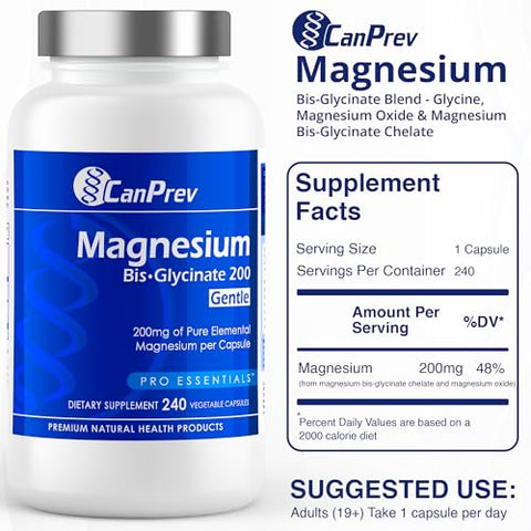 Magnésio Bisglicinato (240 Unidades, 200mg – Suave) - CanPrev
