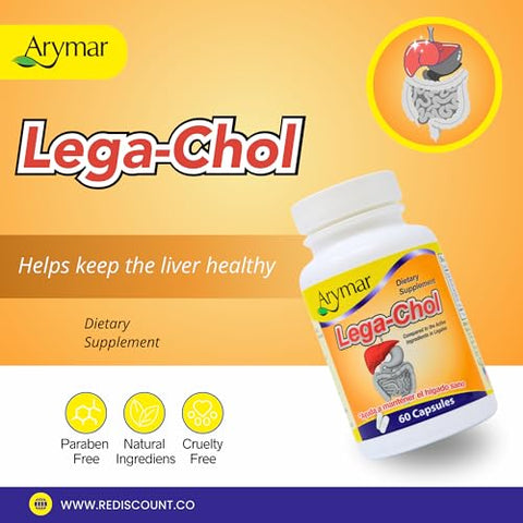 Legachol com Cardo de Leite, 60 Cápsulas – Suplemento Herbal Natural - Arymar