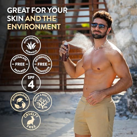 ALOE UP - Aloe Up Óleo Bronzeador SPF 4 – Spray Contínuo para Corpo e Rosto – Proteção Solar – Aloe Vera Pura e Óleos Naturais – Secagem Transparente – Amigo dos Recifes – Frescor