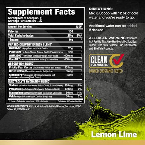 Carbion – Bebida Energética de Eletrólitos e Hidratação Máxima, Limão Lima, 870g - ALLMAX Nutrition