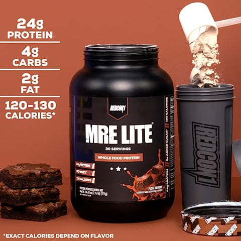 MRE Lite – Pó Proteico de Alimentos Integrais, Banana Nut Bread – Baixo Carboidrato – 500g - REDCON1