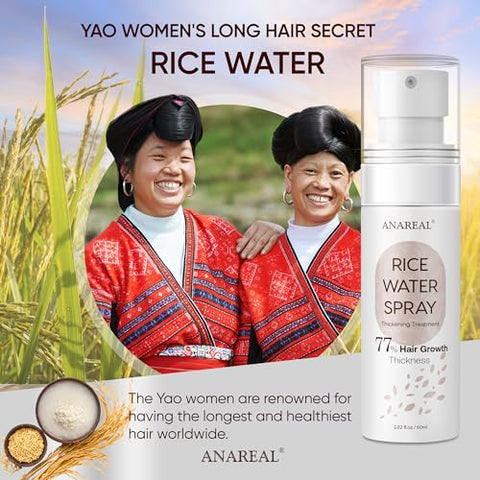 ANAREAL - Água de Arroz para Crescimento Capilar – Sérum Spray 200ml para Mulheres – Marca BrandName