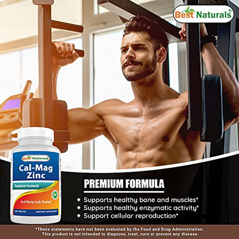 2 Pacotes – Best Naturals Cálcio Magnésio Zinco – 180 Comprimidos – Complexo Mineral Essencial Cal Mag Zinc (Total 360 Comprimidos)