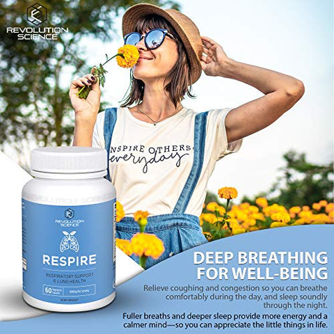 Revolution Science - Respire – Suplemento de Suporte Pulmonar para Limpeza dos Pulmões – 60 cápsulas