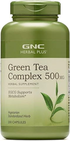 Herbal Plus Green Tea Complex 500mg – 200 Cápsulas Vegetarianas – Suporte ao Metabolismo - GNC