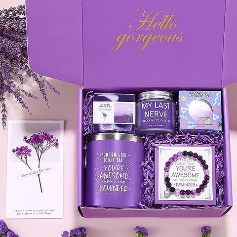 Astonlink - Presentes de Aniversário para Mulheres – Cesta de Presente Relaxante de Spa, Presentes Únicos para Ela, Amigas, Mãe, Irmã, Colega de Trabalho, Esposa, Namorada, Ideias de Presente de Aniversário Feliz, Dia das Mães, Natal