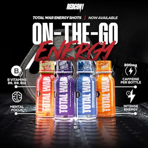 Total War Energy Shots – 300mg Cafeína e Vitaminas B – Energia Pré-Treino - REDCON1