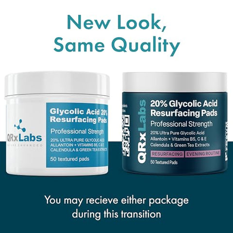Pads de Ácido Glicólico 20% para Rosto – Renovação e Rejuvenescimento Facial - QRxLabs