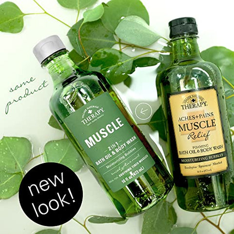 Óleo de Banho Espumante e Gel de Banho 473 ml, Pack com 2 unidades, Verde, 473 ml - Village Naturals Therapy