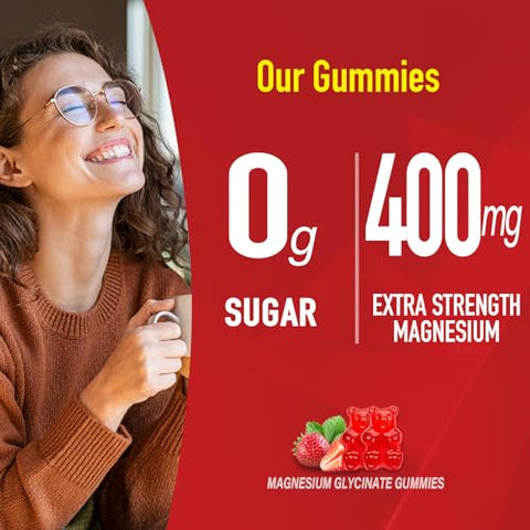 vidabotan - Magnesium Glycinate Gummies 400mg com Ashwagandha, Melissa e CoQ10 para Suporte Energético