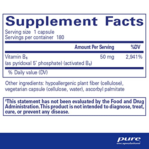 P5P 50 – Vitamina B6 Ativa – Suporta o Metabolismo Energético - Pure Encapsulations