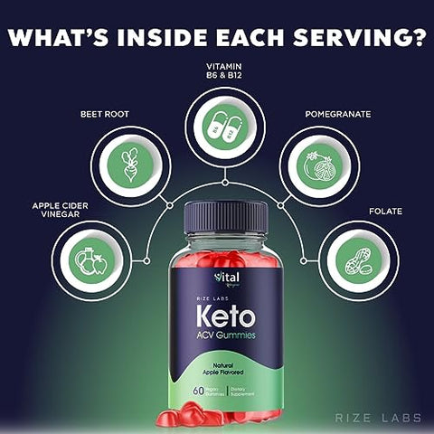 rize labs - (3 Pacotes) Gomas Vital Keto ACV, Gomas Cetogênicas Vital Keto para Perda de Peso Avançada – Gomas Vital Keto ACV Gomas Keto ACV para Emagrecimento da Barriga – Gomas Dietéticas de Goma de Gengibre AC – Avaliações de Gomas AC