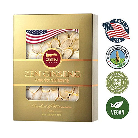 Zen Ginseng - 2 Caixas de Fatias de Ginseng Americano do Wisconsin – Energia e Desempenho Aprimorados – 100g