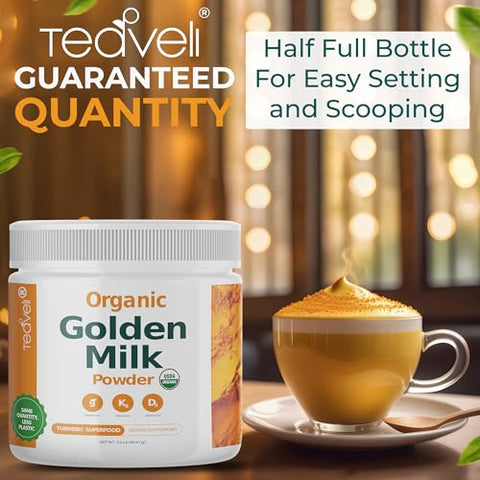 Teaveli - Pó de Leite Dourado Orgânico com Vitamina D3 – Marca: [nome da marca]