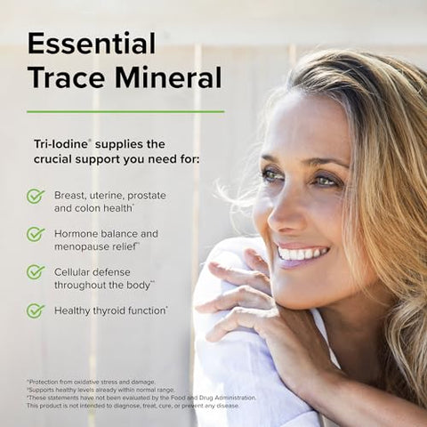 Tri-Iodine 3 mg – 90 Cápsulas – Suporte à Defesa Celular Forte - Terry Naturally