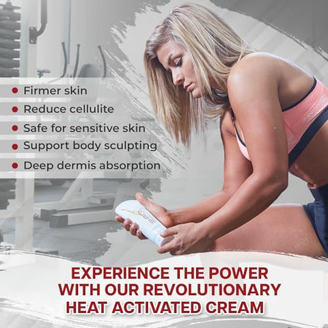 shrink - Loção Redutora – Creme Anticelulite Ativado pelo Calor e Firmador para Mulheres e Homens – Creme Corporal para Barriga, Abdômen e Corpo – com Cafeína, Vitamina E, Pele
