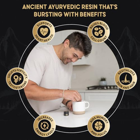 NutroTonic LLC - NUTROTONIC Autêntico Himalaia SHILAJIT | Selvagem Acima de 17000 FT | 100% Seco ao Sol | Resina Premium Orgânica Mais Potente | Testado em Laboratório de Terceiros | Fulvic