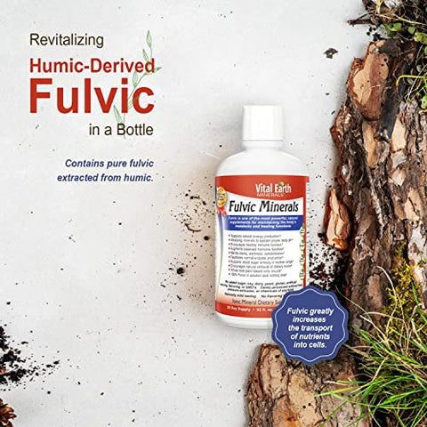 Suplemento de Ácido Fúlvico com 70 Minerais Traços e Eletrólitos para Energia – 500ml - Vital Earth Minerals