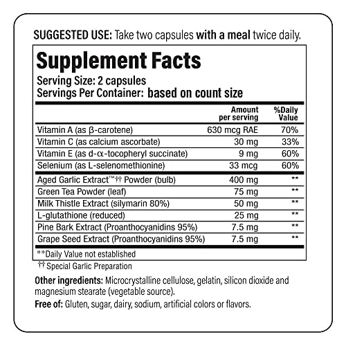 Aged Garlic Extract Formula 105 – Detox | Fórmula 105 de Extrato de Alho Envelhecido Kyolic – Desintoxicação | 100% Natural e Eficaz - Kyolic