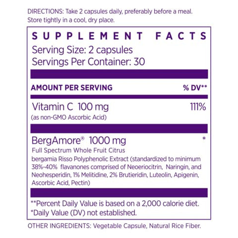 Italian Citrus Bergamot 1000mg – Potência Elevada Desenvolvida por Cardiologista Premiado, Comprovadamente Clínica para Apoiar Colesterol e Triglicerídeos Saudáveis - NAOMI