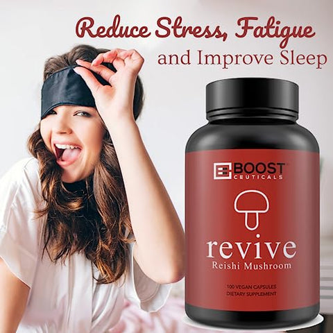BoostCeuticals - Cápsulas de Reishi Mushroom – Vegano Sem OGM Sem Estearatos Sem Glúten Suplemento de Ganoderma Lucidum – Fornecimento de 100 Dias