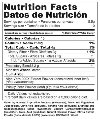 Cleanse Me Jamaica Hibiscus | 30 Porções | Sem Glúten | Detox com Equilíbrio Natural | Suplemento de Suporte à Digestão com Aloe Vera e Prebióticos | Misture com Água | Marca VIVRI - VIVRI