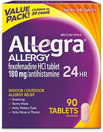 Adulto 24 Horas Comprimidos para Alergia, 180mg, 90 Comprimidos – Marca Allegra - Allegra