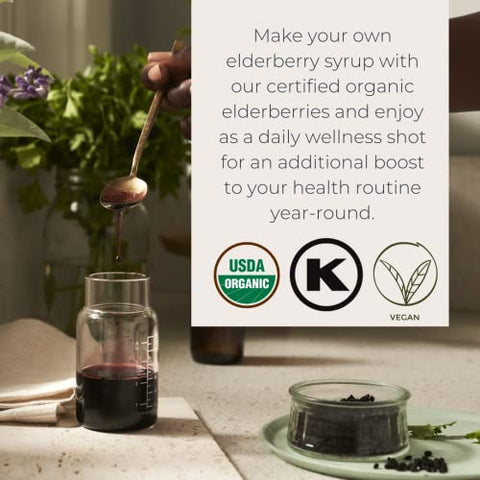 Bagas de Sabugueiro Orgânicas Secas, 454g | Reforço do Sistema Imunológico para Chá, Xarope, Gomas - Starwest Botanicals
