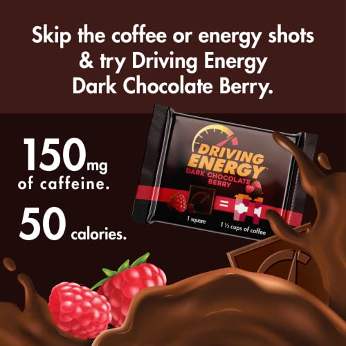 Energia Impulsionadora Chocolate Amargo com Frutas Vermelhas e Cafeína – Mordidas Energéticas de Chocolate Cafeinado – Lanche com Baixa Caloria, Kosher e Sem Glúten – 50 Unidades - ZenEvo
