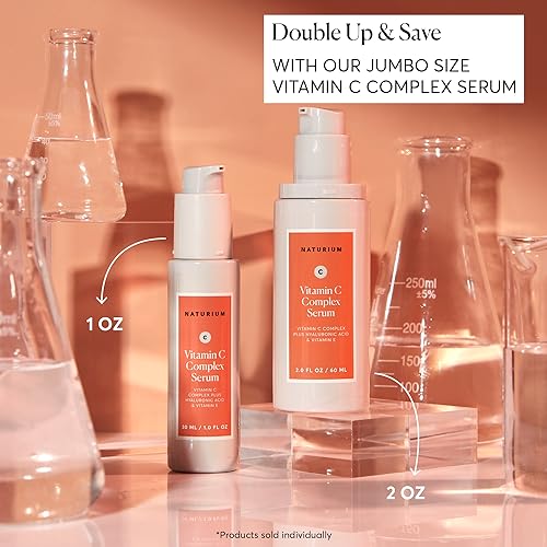 Serum Facial Complexo de Vitamina C, Tratamento Facial Anti-Envelhecimento com Ácido Hialurônico – 30ml - Naturium