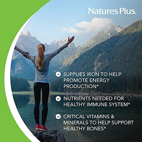 Natures Plus - NaturesPlus Source of Life Mulheres Multivitamínico – 120 Comprimidos Vegetarianos – Alimentos Integrais, Enzimas